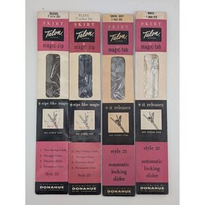 Vintage Talon Magic Zip Skirt Zipper Lot 7" Metal Zippers New Old Stock Sewing